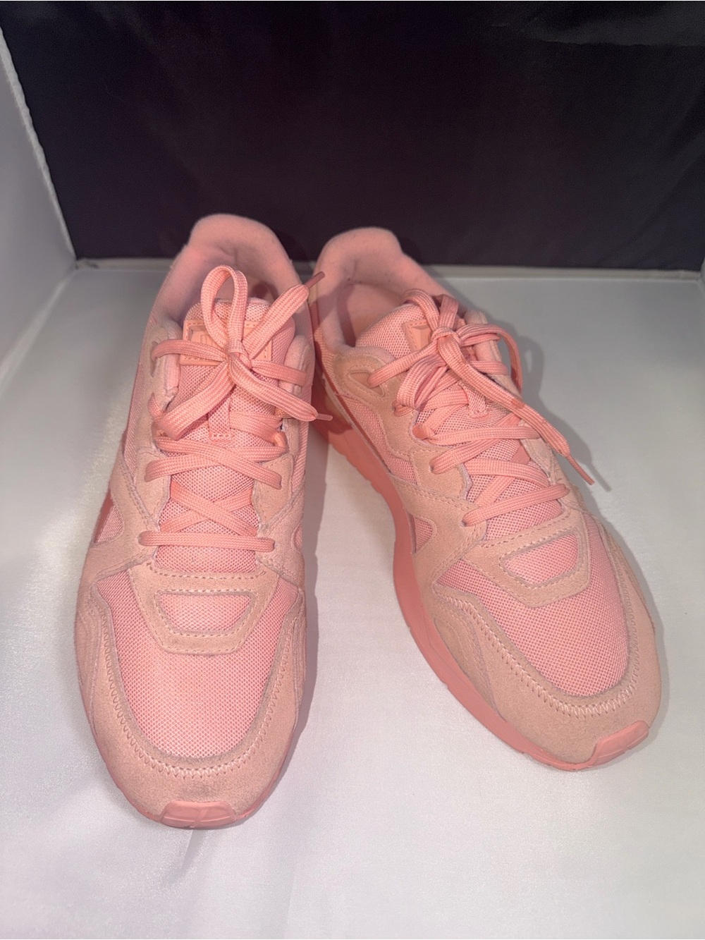 Men’s Puma MIRAGE MOX MOTTO “Apricot Blush” Suede and Mesh Sneakers Size 12